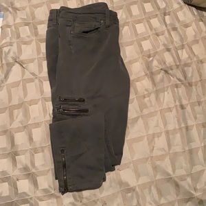 Gray cargo zip pants